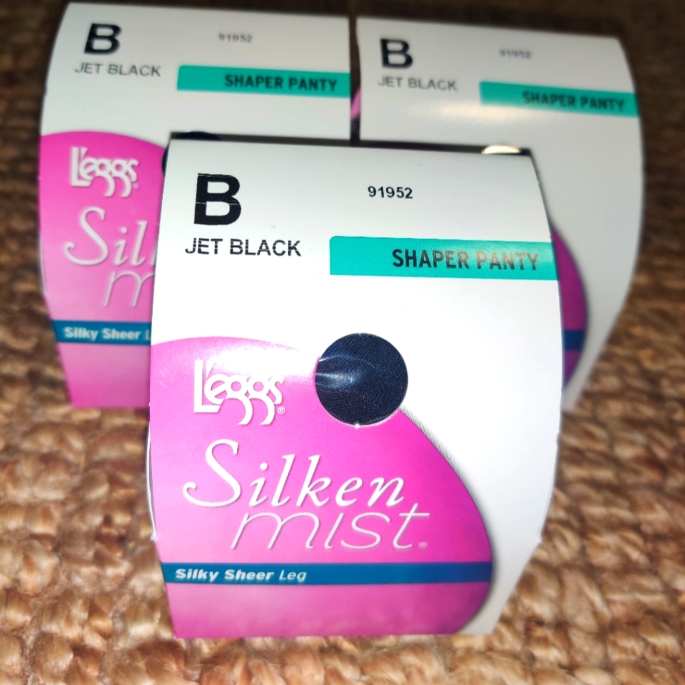 3 Pantyhose L'eggs Sheer Let Black